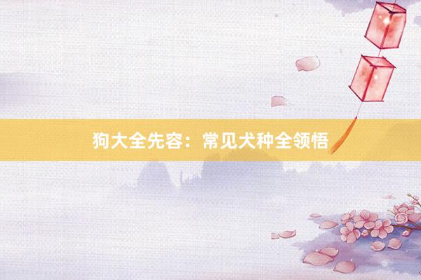 狗大全先容:常见犬种全领悟