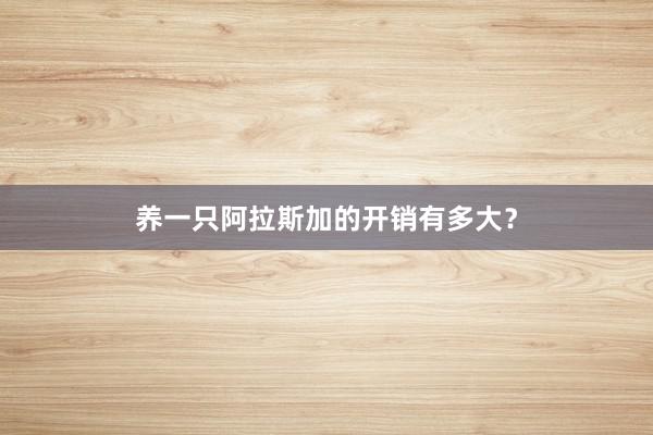 养一只阿拉斯加的开销有多大？
